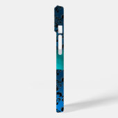 ダマスクガーリーモノグラム青リボン Case-Mate iPhoneケース (裏面 / 左)