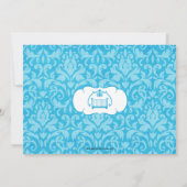 ダマスククエレガントリブボーイベビーシャワー招待状 招待状 (裏面)
