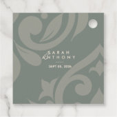 ダマスククラシックエレガントオ自然リーブ結婚ズ フェイバータグ (裏面)