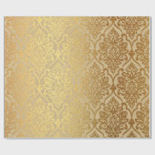 ダマスククラフト金ゴールドナチュラル王室のアントニエッタエレガン ラッピングペーパー (フラット)