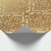 ダマスククラフト金ゴールドナチュラル王室のアントニエッタエレガン ラッピングペーパー (角)