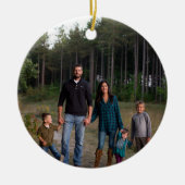 ダマスククリスマスファミリーフォトオーナメント セラミックオーナメント (正面)