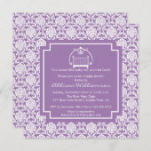 ダマスククリブベビーガールベビーシャワー招待状 招待状 (正面/裏面)