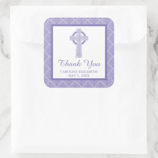 ダマスククロス第一聖餐式 |ありがとうございます スクエアシール (バッグ)