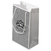 ダマスクグラデーションカスタマイズ可能なショッピングバッグ スモールペーパーバッグ (裏面アングル)