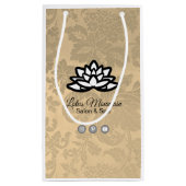 ダマスクグラデーションカスタマイズ可能なショッピングバッグ スモールペーパーバッグ (裏面)