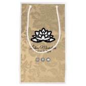 ダマスクグラデーションカスタマイズ可能なショッピングバッグ スモールペーパーバッグ (正面)