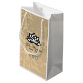 ダマスクグラデーションカスタマイズ可能なショッピングバッグ スモールペーパーバッグ (裏面アングル)