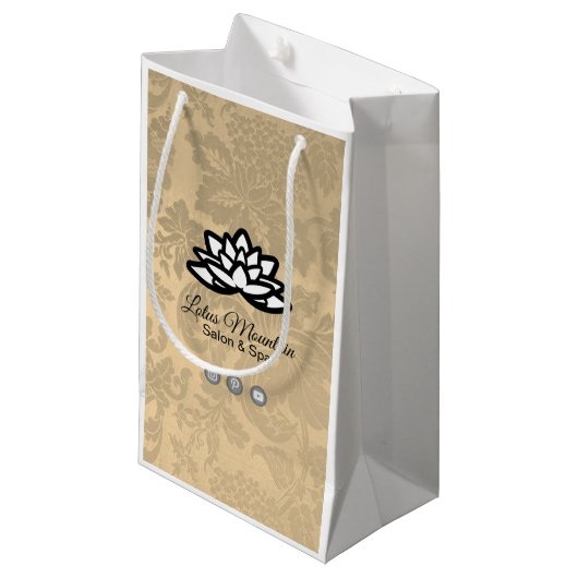 ダマスクグラデーションカスタマイズ可能なショッピングバッグ スモールペーパーバッグ (正面アングル)