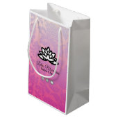 ダマスクグラデーションカスタマイズ可能なショッピングバッグ スモールペーパーバッグ (裏面アングル)