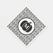 ダマスクグラムモノグラムハロウィーンパンプキン スタンダードランチョンナプキン (角)