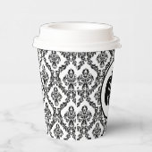 ダマスクグラムモノグラムハロウィーンパンプキン 紙コップ (右)