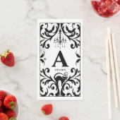 ダマスクグラムモノグラムハロウィーン紙ゲストタオル (インサイチュ)