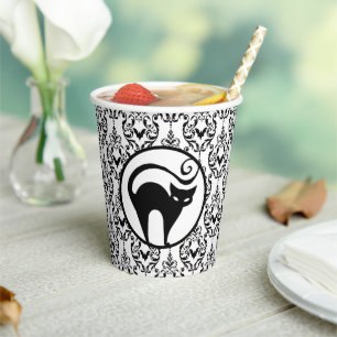 ダマスクグラム  猫とこうもり紙カップ 紙コップ