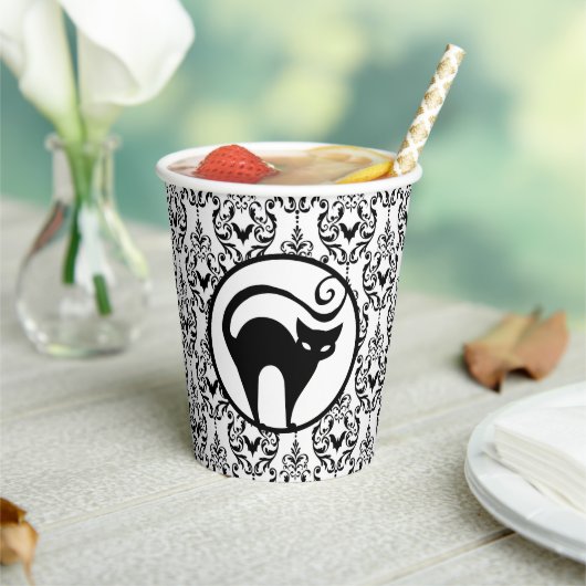 ダマスクグラム |猫とこうもり紙カップ 紙コップ (インサイチュ)