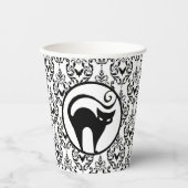 ダマスクグラム |猫とこうもり紙カップ 紙コップ (正面)