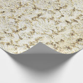 ダマスクグリッターフェイク金ゴールドホワイト王室のコテージ ラッピングペーパー (角)