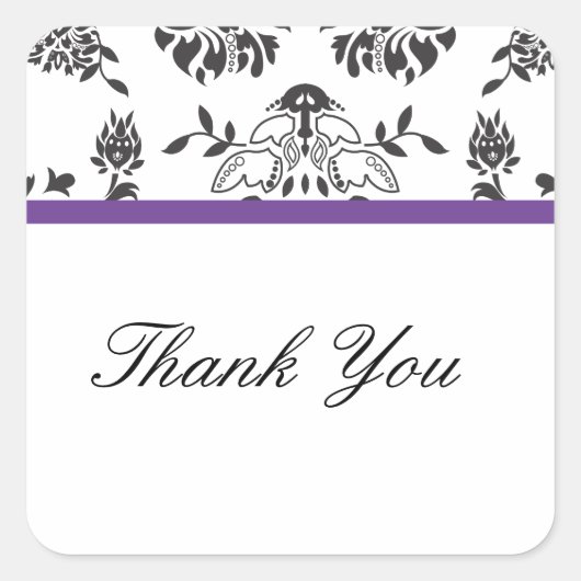 ダマスクサンキュー封筒用シール スクエアシール (正面)