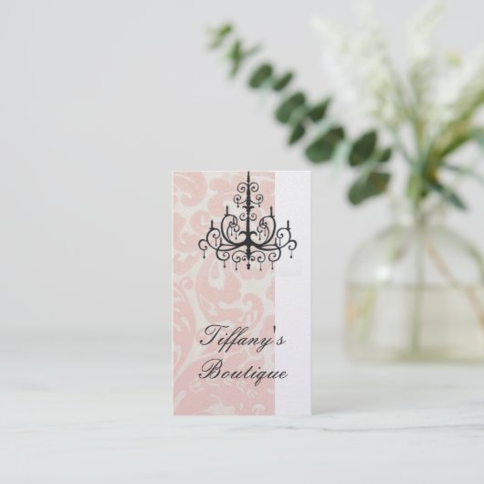 ダマスクシャンデリアファッション美しいスパ 名刺 (スタンド正面)