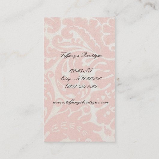 ダマスクシャンデリアファッション美しいスパ 名刺 (裏面)