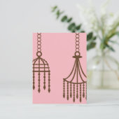 ダマスクシャンデリア壁紙プリントパターン ポストカード (スタンド正面)