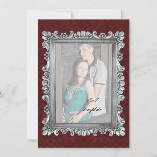 ダマスクシルバーフレーム フォトエロープメント発表 招待状 (裏面)