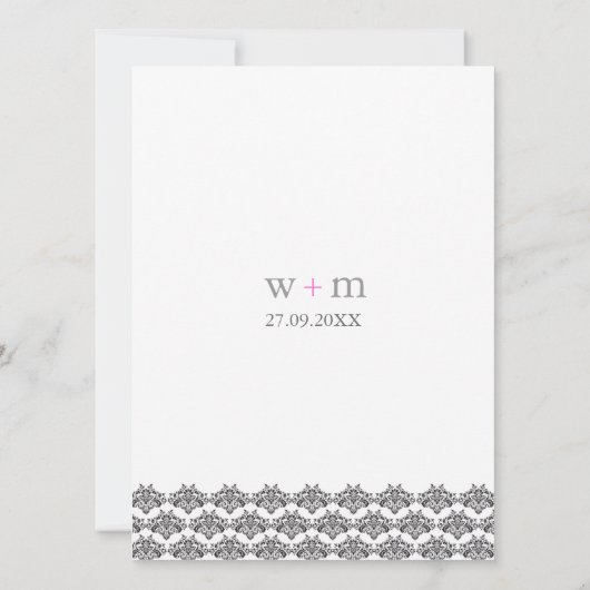 ダマスクシンプル結婚式招待状 招待状 (裏面)