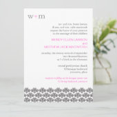 ダマスクシンプル結婚式招待状 招待状 (スタンド正面)