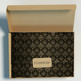 ダマスクシ王室のックゴールデンベルベットブラック金ゴールド ラッピングペーパー