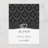 ダマスクジアマンテ炭火結婚式RSVP インビテーションポストカード (正面)