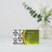 ダマスクジェムストーンモノグラム,イエロトパーズ,バイオレット 名刺 (スタンド正面)