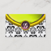 ダマスクジェムストーンモノグラム,イエロトパーズ,バイオレット 名刺 (裏面)