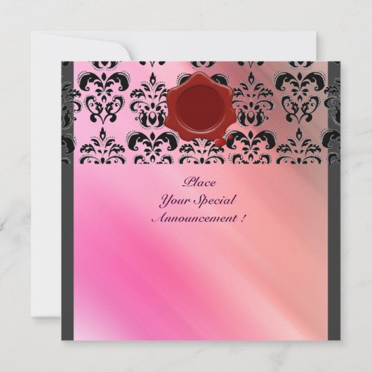 ダマスクジェムストーンモノグラム　パープルバイオレットシルク 招待状 (裏面)