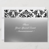 ダマスクジェムストーンモノグラム 白 招待状 (裏面)