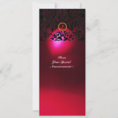 ダマスクジェムストーンモノグラム 赤 ワインレッド 招待状 (裏面)