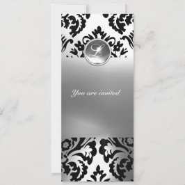 ダマスクジェムストーン モノグラム ホワイト 招待状