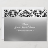 ダマスクジェムストーン モノグラム ホワイト 招待状 (裏面)