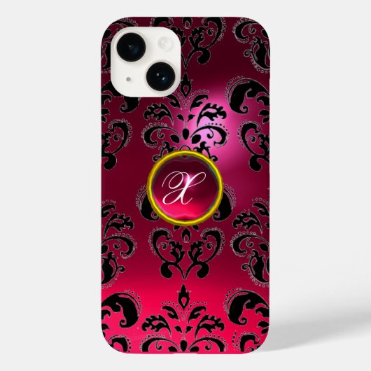 ダマスクジェムモノグラムピンク Case-Mate iPhoneケース (裏面)