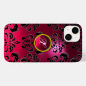 ダマスクジェムモノグラムピンク Case-Mate iPhoneケース (裏面 (横))