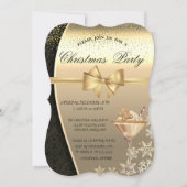 ダマスクジンジャーブレッド企業のクリスマスパーティー 招待状 (正面)