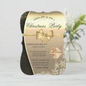 ダマスクジンジャーブレッド企業のクリスマスパーティー 招待状 (スタンド正面)