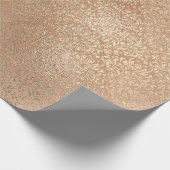 ダマスクスキニーピーチコーラルバラ金ゴールドメタルブライド ラッピングペーパー (角)