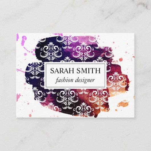 ダマスクスタイリッシュパターン表現型 名刺 (正面)