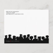 ダマスクスタイリッシュ卒業発表（ピンク） 3 インビテーションポストカード (裏面)