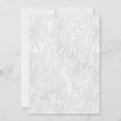 ダマスクスタイリッシュ、シルバースティレット40th Birthday 招待状 (裏面)