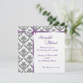 ダマスクスタイルの結婚式招待状デザイン レクトリ 招待状 (スタンド正面)