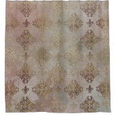 ダマスクスチームパンク |ヴィンテージ黄金装飾品 シャワーカーテン (正面)