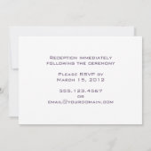 ダマスクストライプにパープルハーツの結婚式招待状 招待状 (裏面)