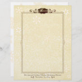 ダマスクスノーフレークのクリスマスホリデーメニューのレターヘッド (正面/裏面)