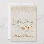 ダマスクスワンエレガンスアイボリーブライダルシャワー 招待状 (裏面)